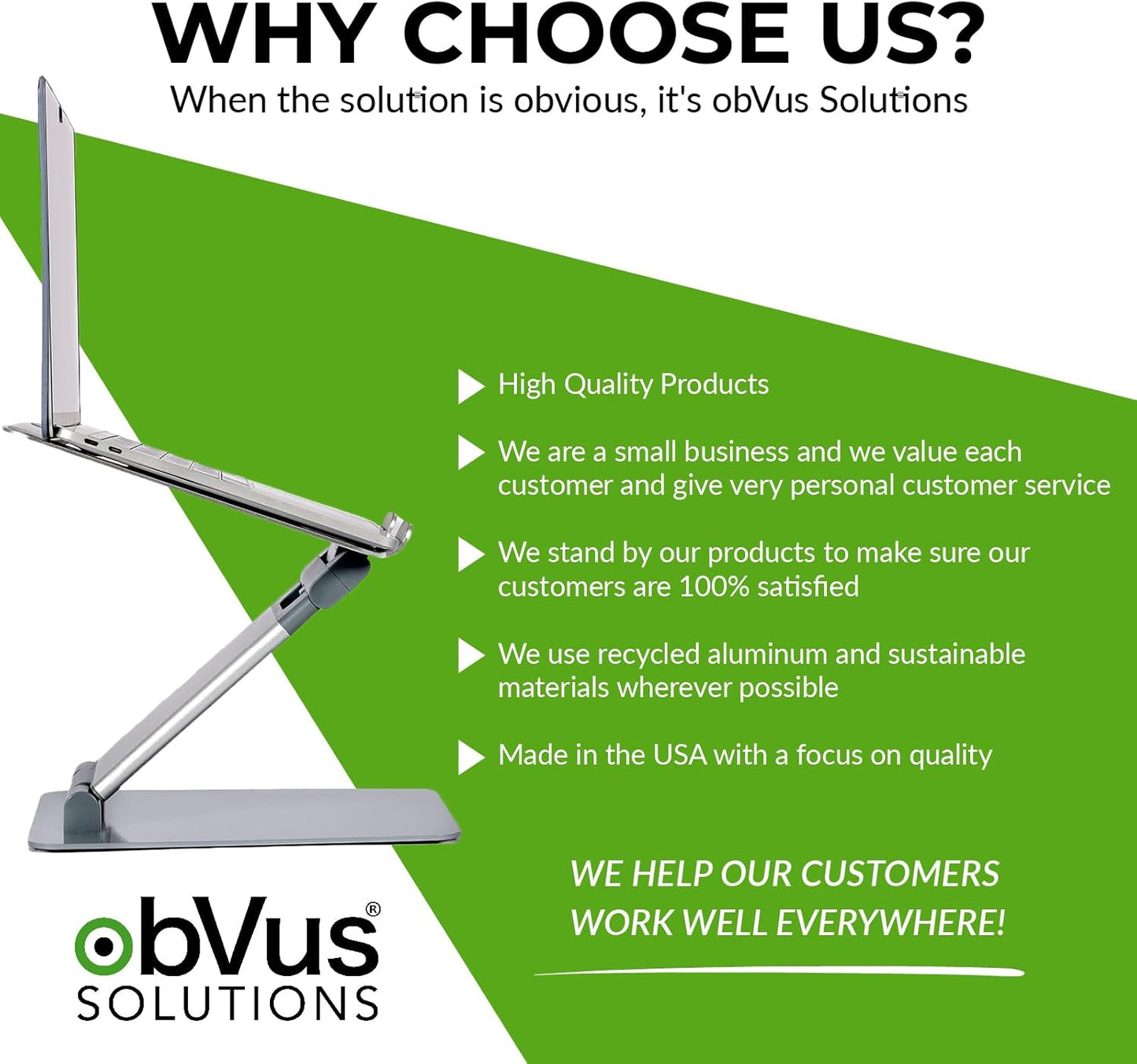 Adjustable Laptop Tower Stand | Multiple Awards from Top Technology, Business and Health Magazines | Sitting to Standing in Seconds | Reduce Back and Neck Pain | Made in the USA