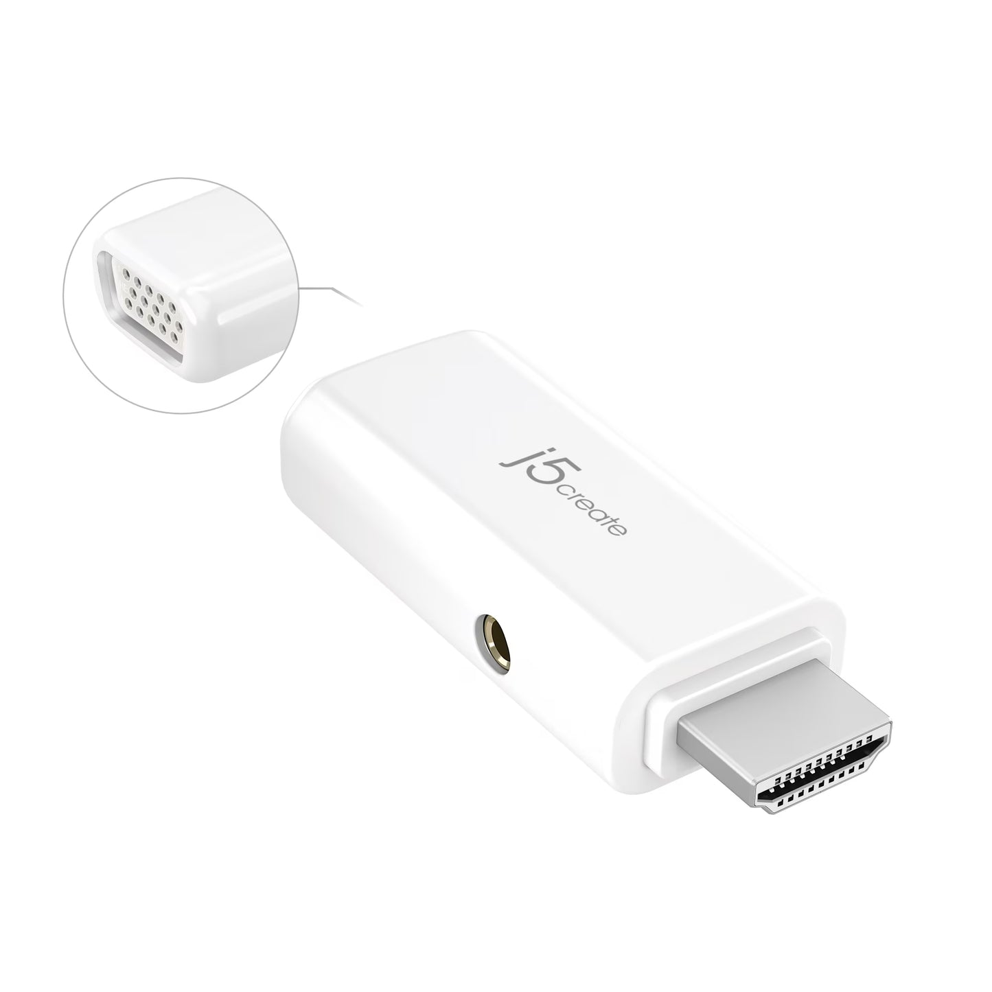 HDMI to VGA Video Adapter Cable Connector with Audio Supports Resolution 1920 X 1080, JDA203