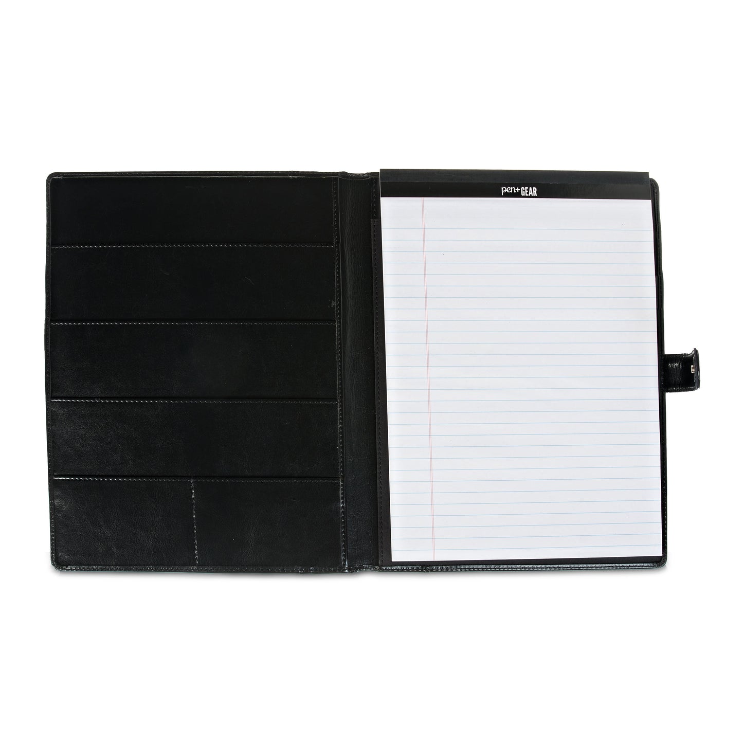 (3 Pack) Leatherette Padfolio with Writing Pad, Black