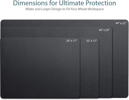Leather Desk Pad 36" X 20",  Office Desk Mat Waterproof Black - Premium Quality - Smooth Mouse Writing Surface - Maximum Protection Dual-Sided Pu Leather Blotter for Desk Office/Home