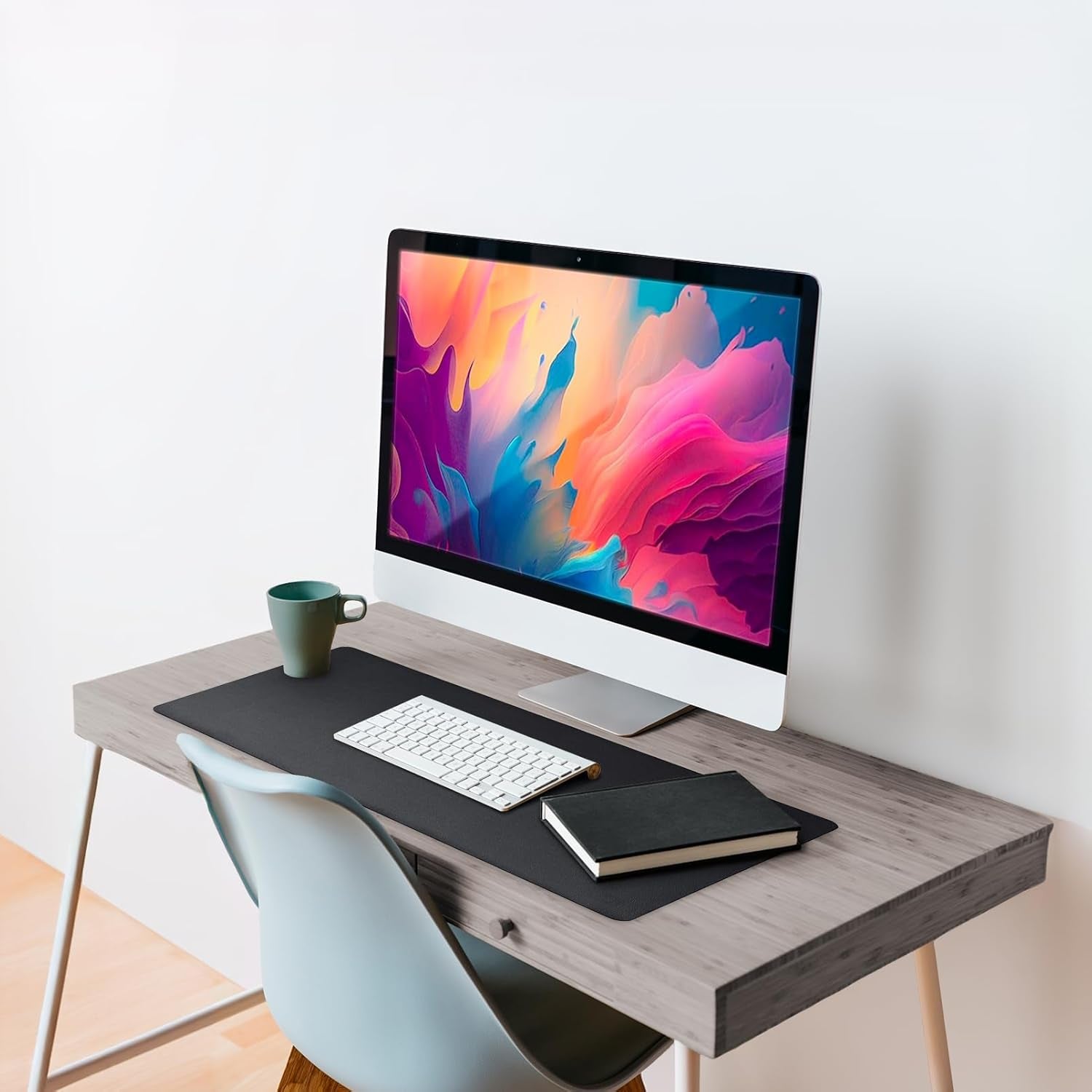 Leather Desk Pad 36" X 20",  Office Desk Mat Waterproof Black - Premium Quality - Smooth Mouse Writing Surface - Maximum Protection Dual-Sided Pu Leather Blotter for Desk Office/Home