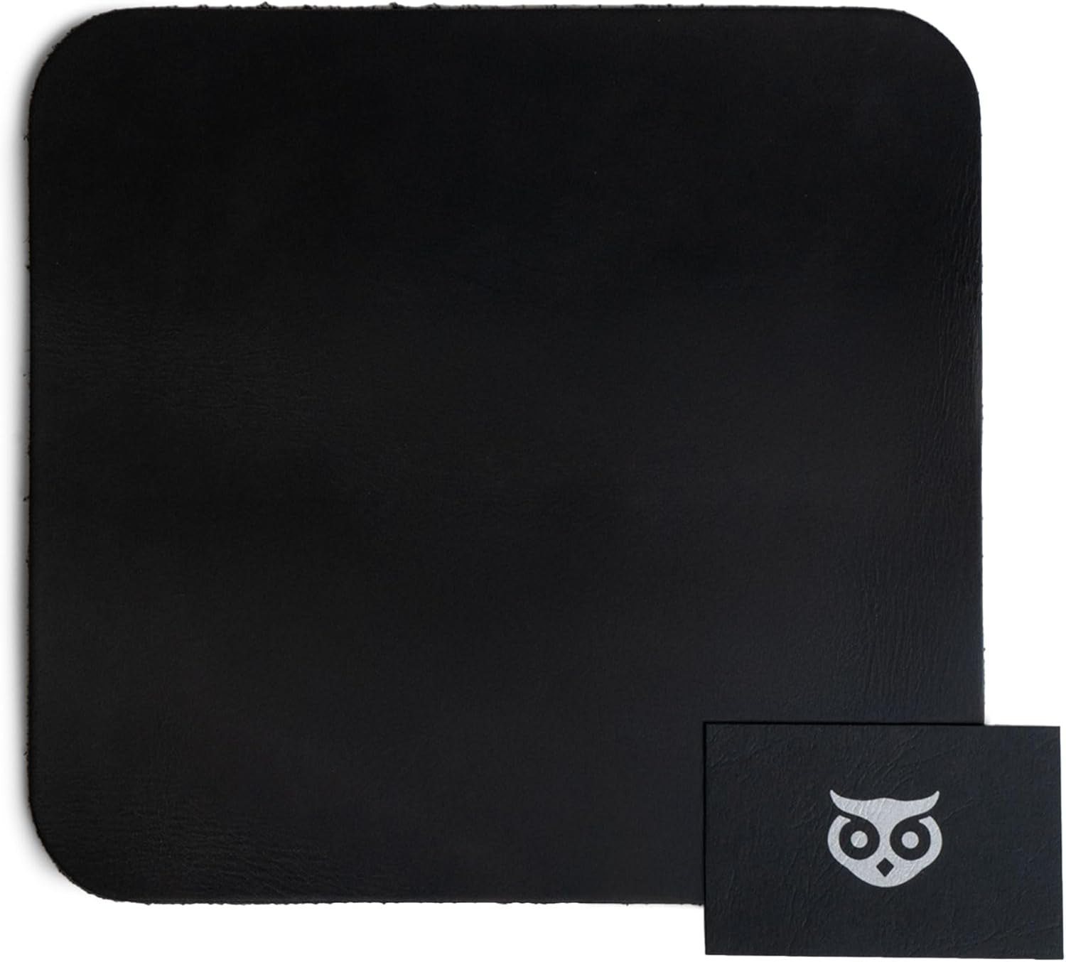 , Durable Mouse Pad, Executive Mousepad for Work Desk & Office Essentials, Genuine Mat, Thick Full Grain Leather, Handmade, Charcoal Black