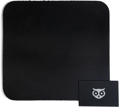 , Durable Mouse Pad, Executive Mousepad for Work Desk & Office Essentials, Genuine Mat, Thick Full Grain Leather, Handmade, Charcoal Black