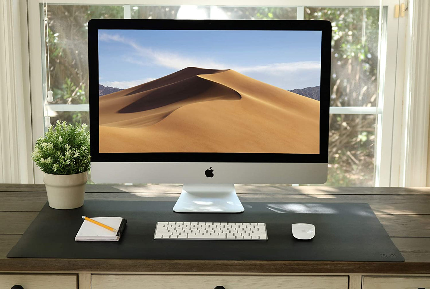 Leather Desk Pad 36" X 20",  Office Desk Mat Waterproof Black - Premium Quality - Smooth Mouse Writing Surface - Maximum Protection Dual-Sided Pu Leather Blotter for Desk Office/Home