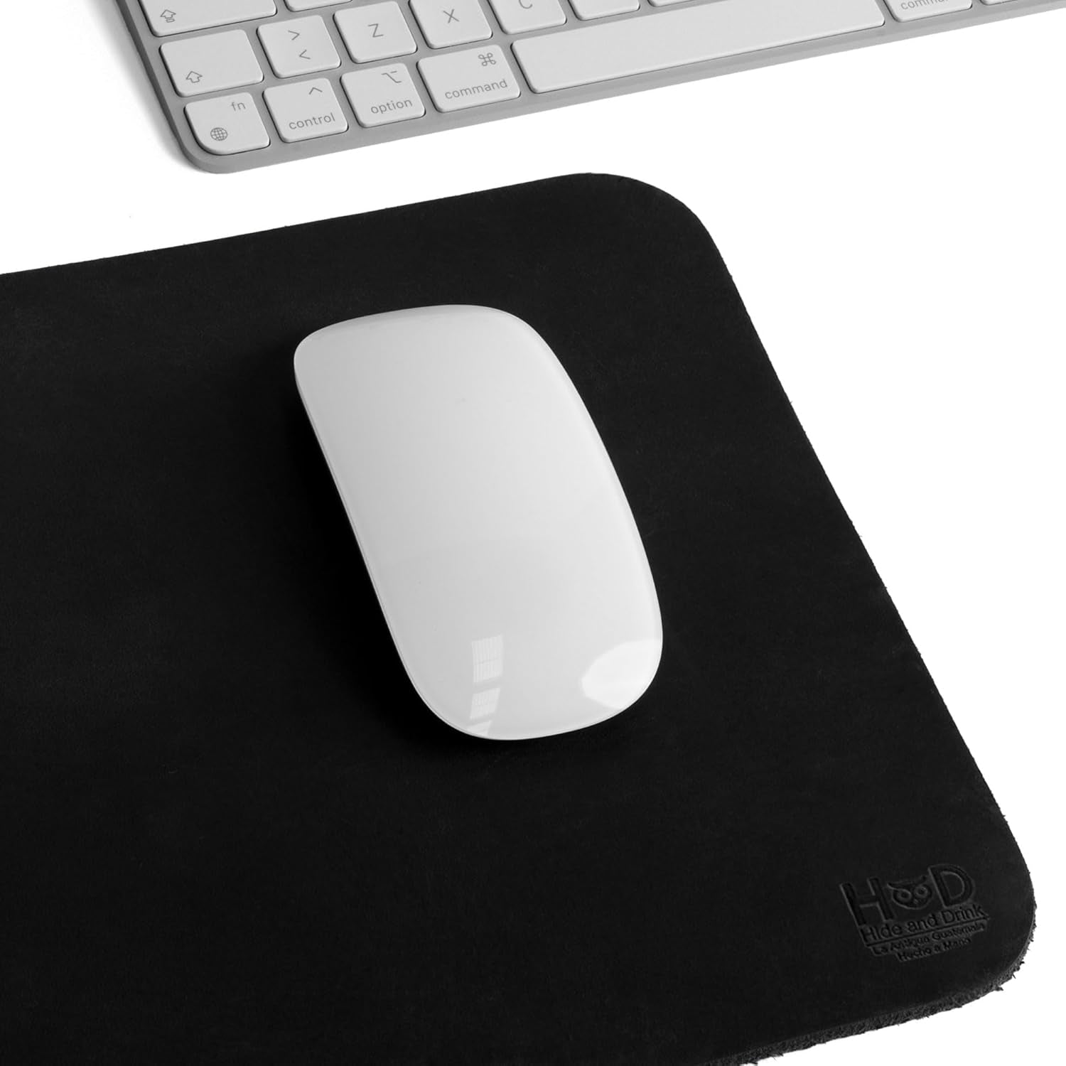 , Durable Mouse Pad, Executive Mousepad for Work Desk & Office Essentials, Genuine Mat, Thick Full Grain Leather, Handmade, Charcoal Black