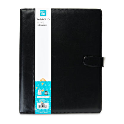 (3 Pack)  Leatherette Padfolio with Writing Pad, Black