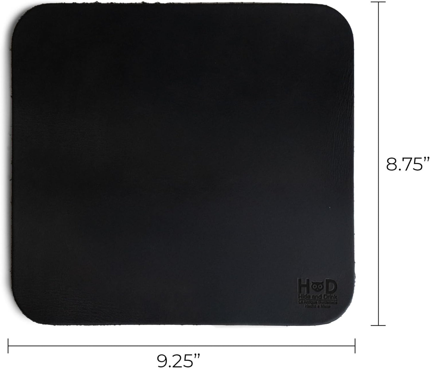 , Durable Mouse Pad, Executive Mousepad for Work Desk & Office Essentials, Genuine Mat, Thick Full Grain Leather, Handmade, Charcoal Black