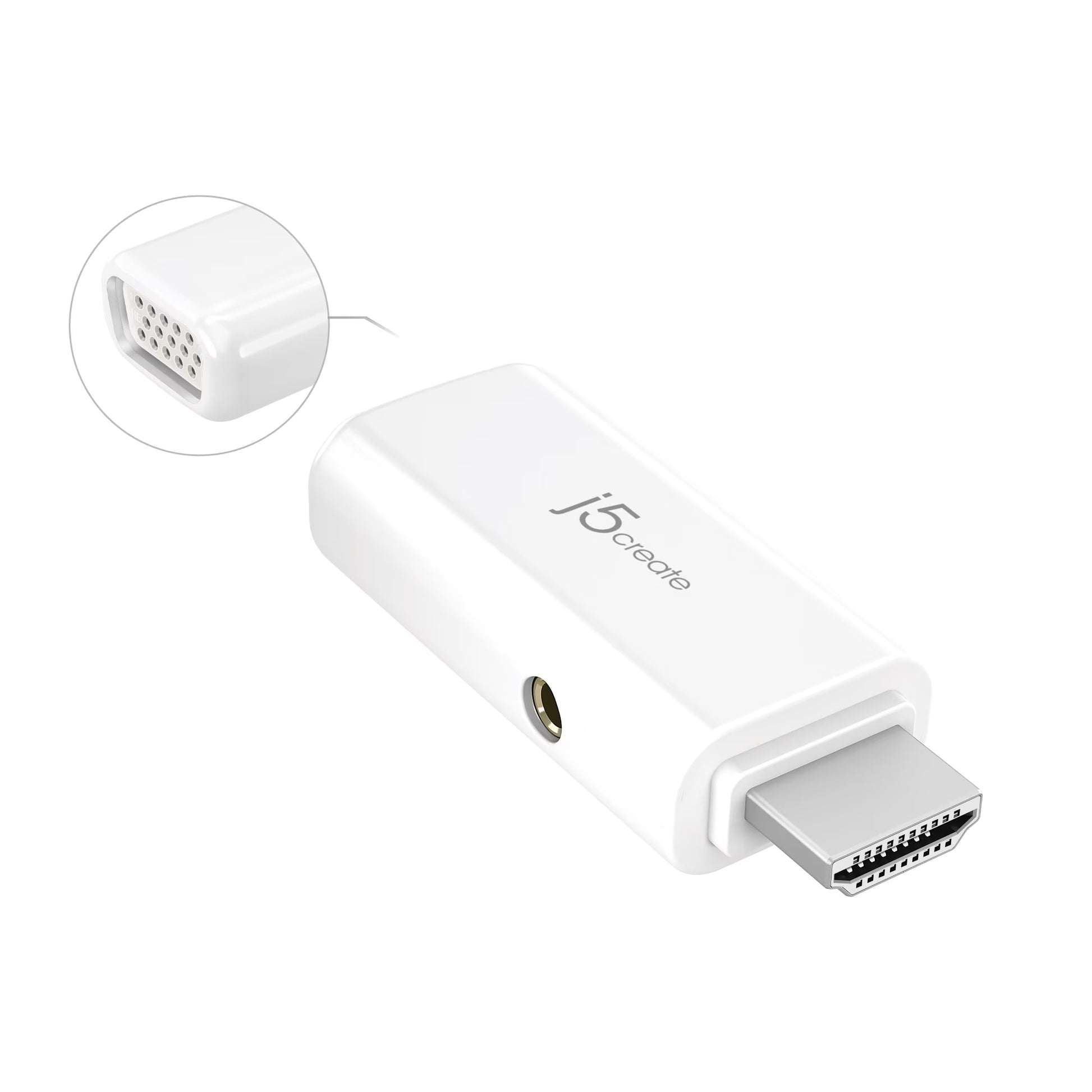 HDMI to VGA Video Adapter Cable Connector with Audio Supports Resolution 1920 X 1080, JDA203