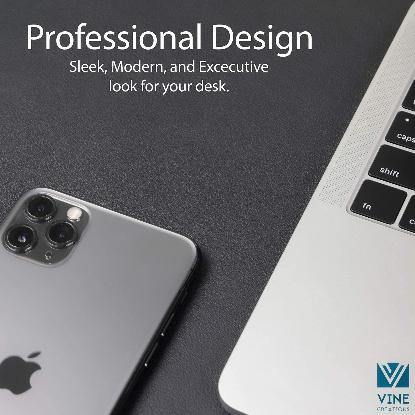 Leather Desk Pad 36" X 20",  Office Desk Mat Waterproof Black - Premium Quality - Smooth Mouse Writing Surface - Maximum Protection Dual-Sided Pu Leather Blotter for Desk Office/Home